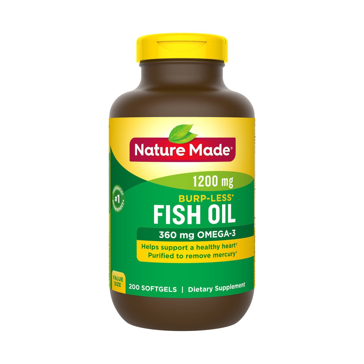 Fish Oil Nature Made 1200mg dầu cá Omega 3 Chai 200 viên | Nhà Thuốc Long  Châu