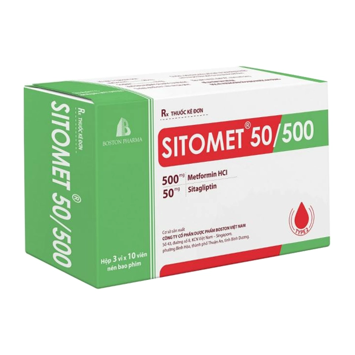 Sitomet 50/500 Boston Pharma 3 vỉ x 10 viên