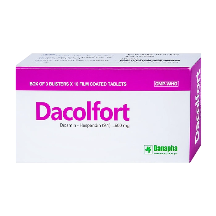 Dacolfort 500mg Danapha 3 vỉ x 10 viên
